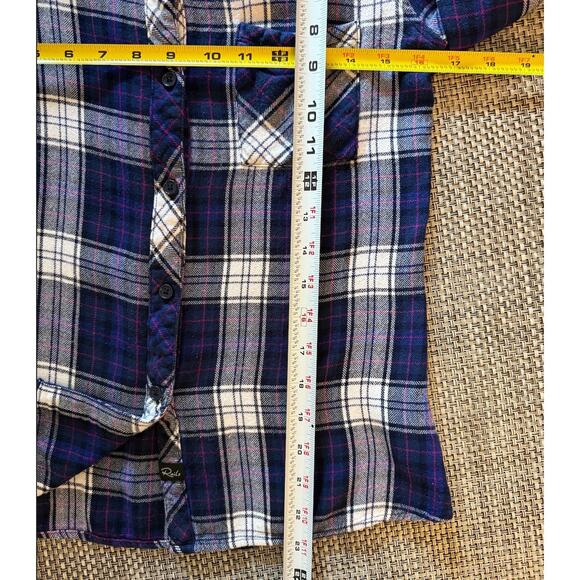 RAILS REVOLVE Hunter Long Sleeve Button Up Plaid Shirt in Ultra Violet S - Picture 6 of 6